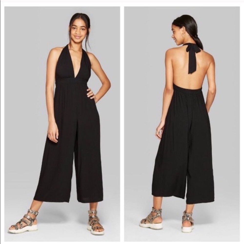 Wild fable black halter top romper